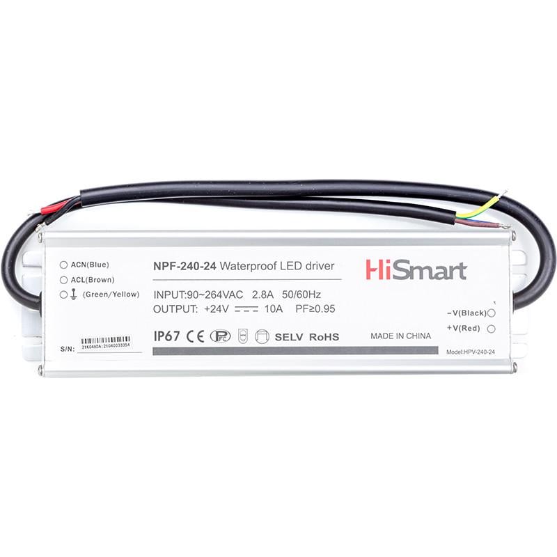 Блок живлення HiSmart 24V 10A 240W PFC IP67