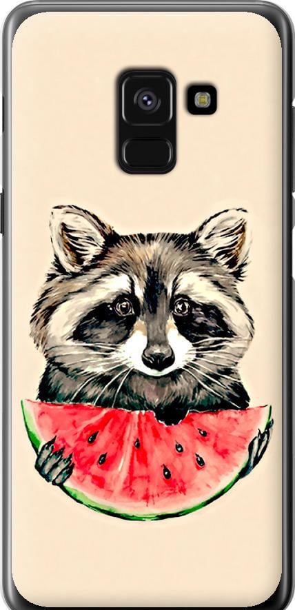 Чехол на Samsung Galaxy A8 2018 A530F Енотик с арбузом (4605u-1344-42517)