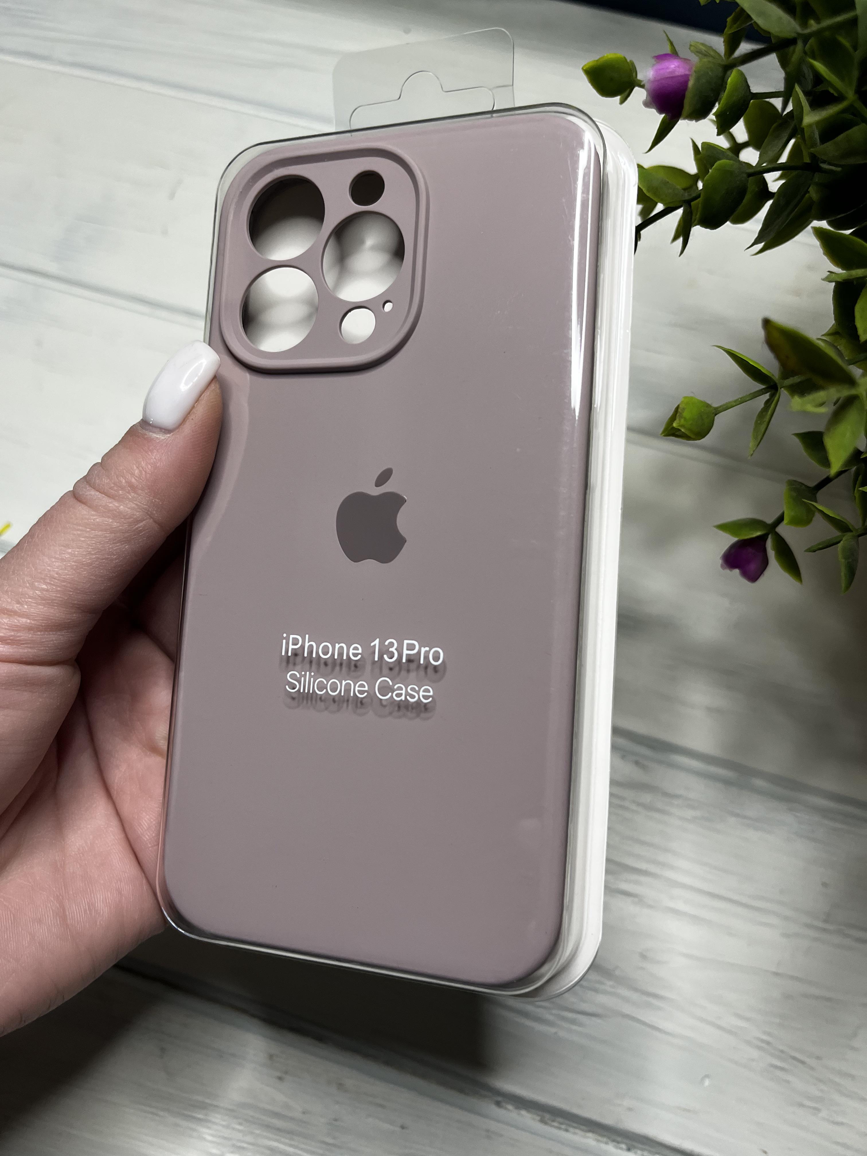Чехол накладка на iPhone (Айфон) 13 Pro закрытый низ и закрытая камера silicone case full camera Apple