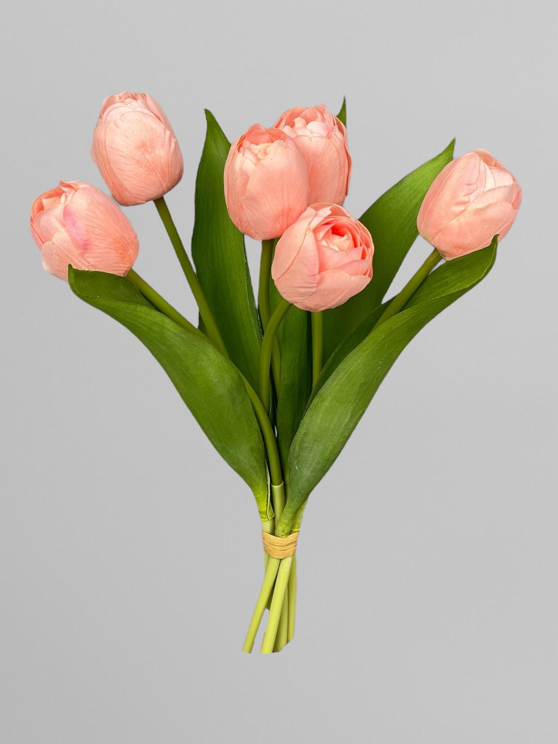 Искусственный букет тюльпанов 6 шт. 35 см Персиковый (К07067) Искусственный букет тюльпанов 6 шт. 35 см Персиковый (К07067)