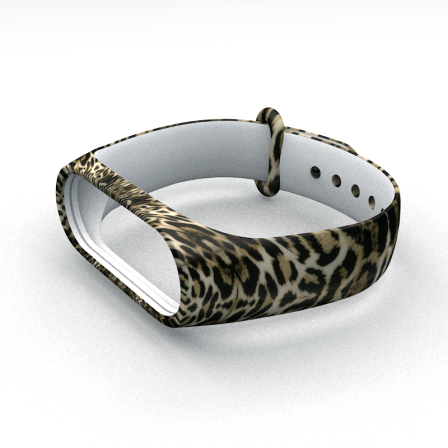 Ремешок для фитнес браслета Xiaomi Mi Band 3 4 Leopard 2 White