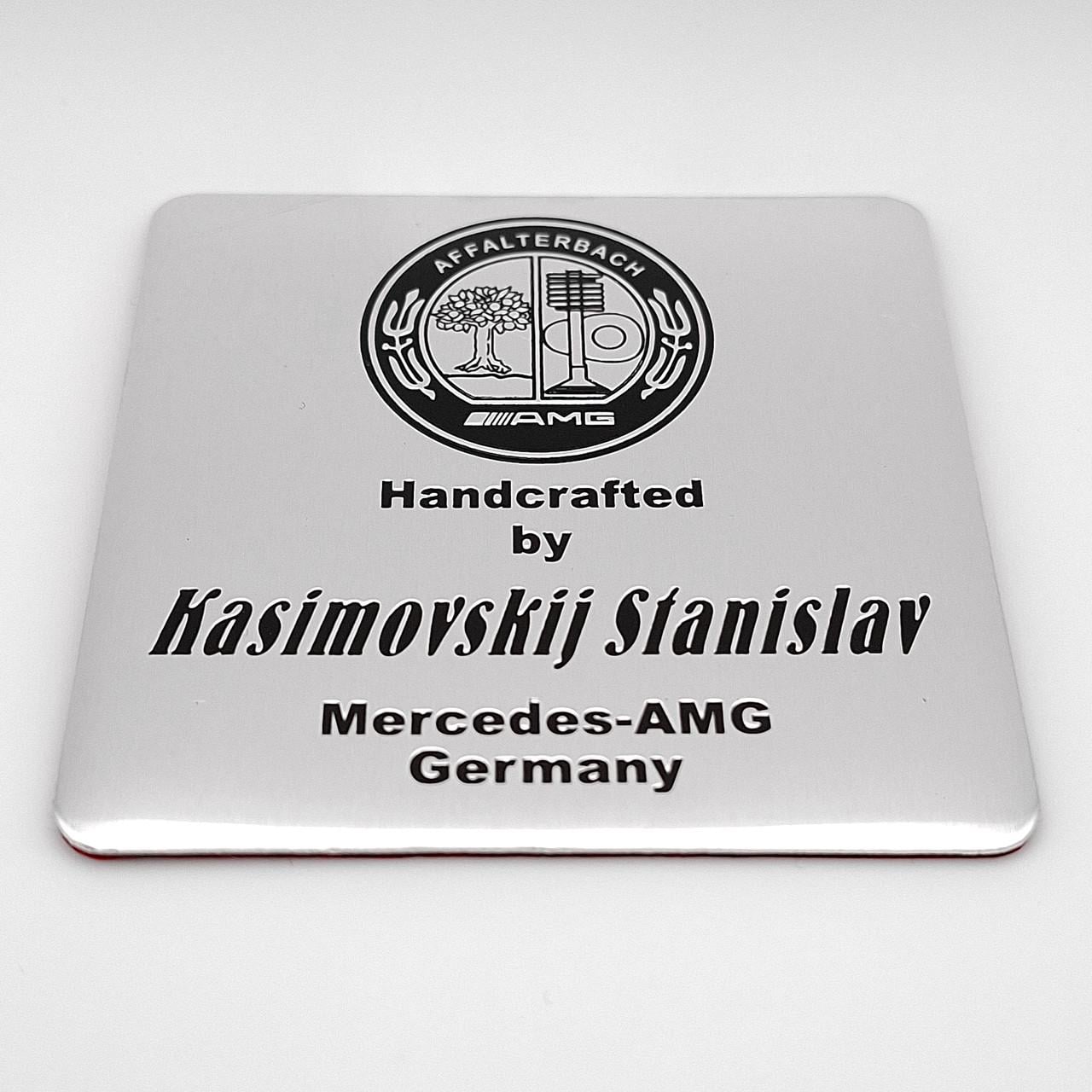 Емблема алюмінієва Affalterbach AMG Handcrafted by Kasimovskij Mercedes Benz 6,5х6,5 см Хром/Чорний (2772539230)