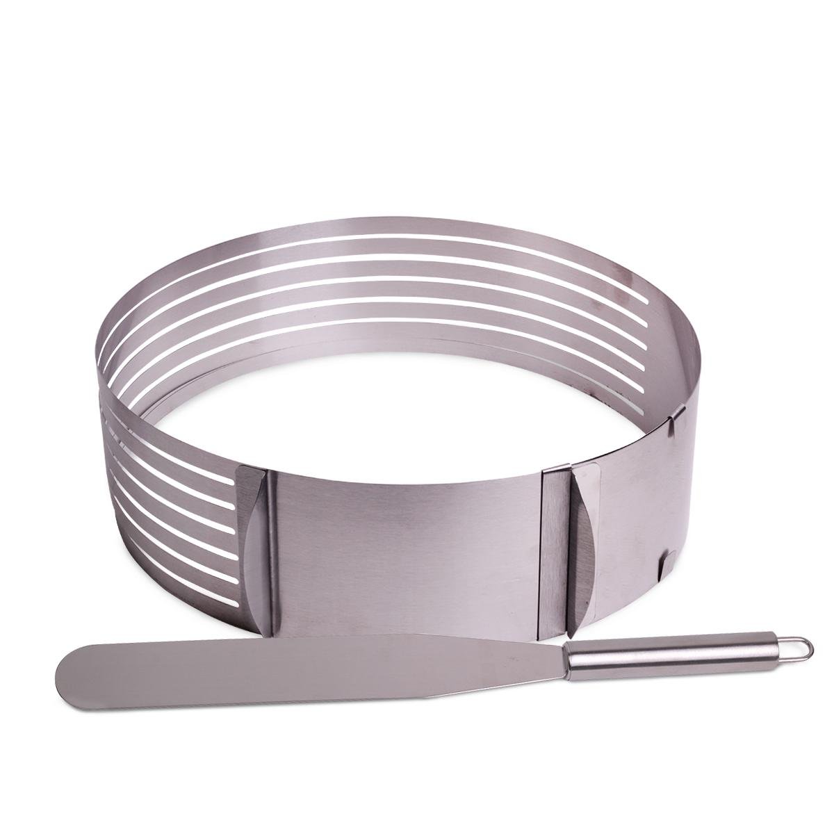 Форма для бисквита с отверстием для нарезки Kamille с ножом регулируемая Ø 24,5x30 см (7789)