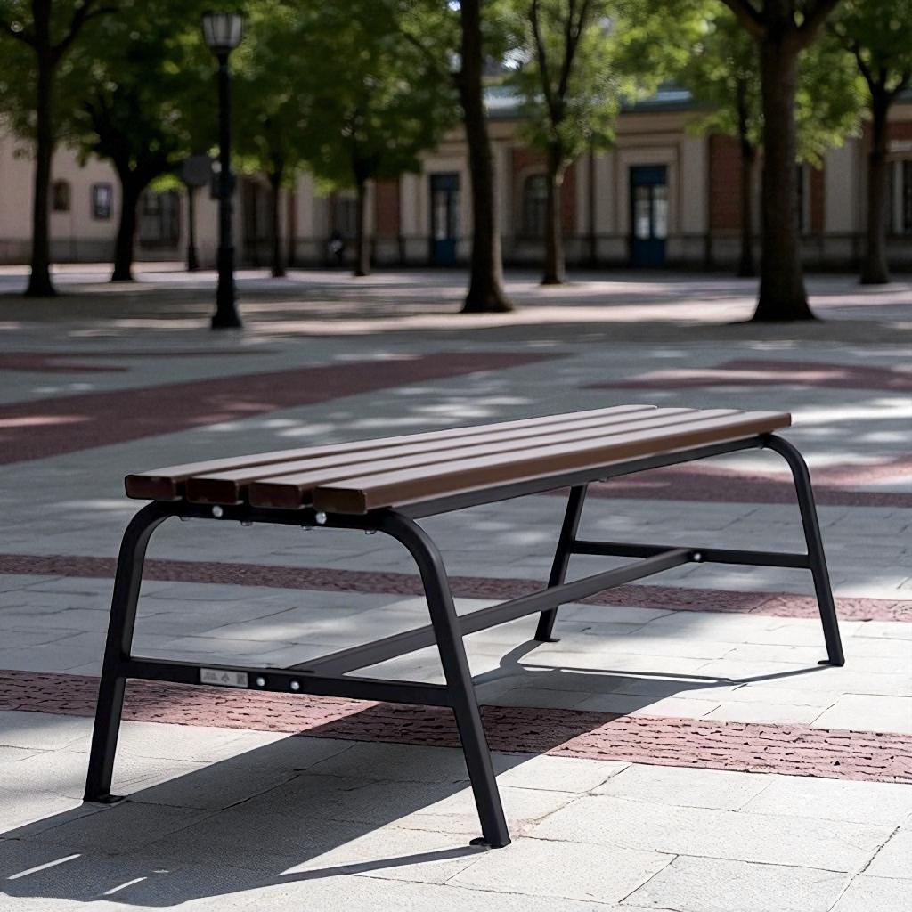 Лавка садова ТОБІ ШО без спинки для дачі/парку 1503х450х650 мм Коричнево-чорний - фото 3 Лавка садова ТОБІ ШО без спинки для дачі/парку 1503х450х650 мм Коричнево-чорний - фото 3