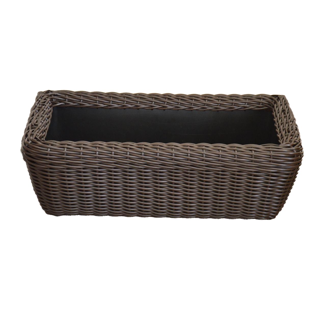 Кашпо прямокутне для рослин та квітів з штучного ротангу/ручної роботи 45 л Білий венге (12354573) - фото 3 Кашпо прямокутне для рослин та квітів з штучного ротангу/ручної роботи 45 л Білий венге (12354573) - фото 3