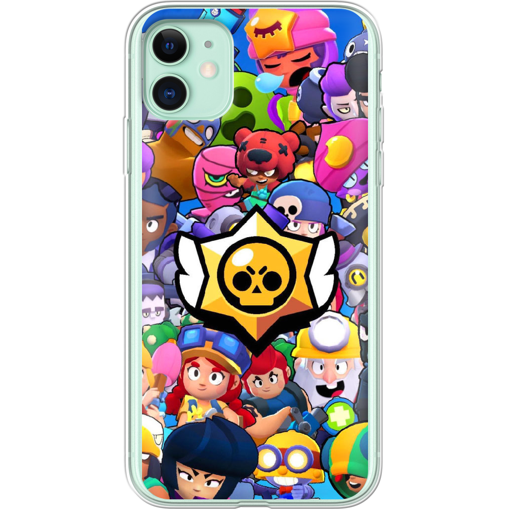 Чехол Boxface iPhone 12 mini Brawl Stars Прозрачный силикон (41084-up2389-41084)