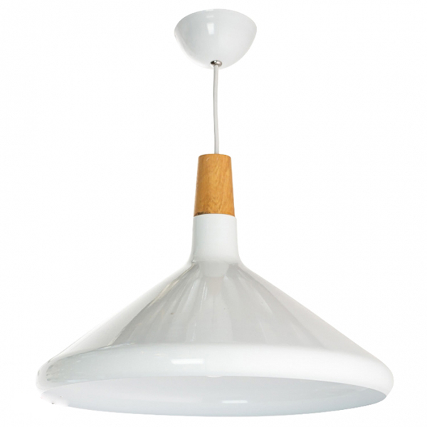 Светильник конусный с деревянным основанием Flora Белый (OU157/WT)