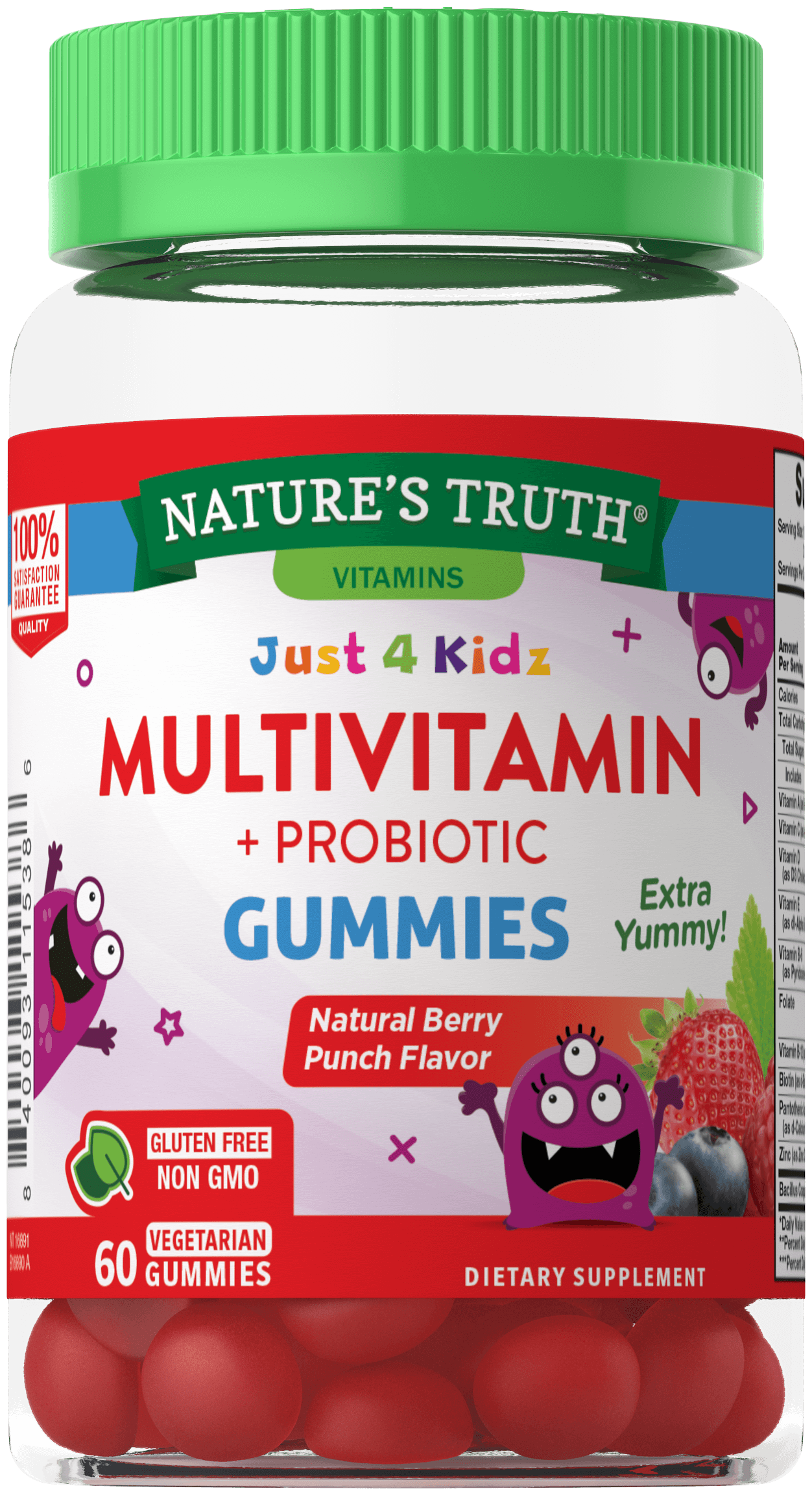 Мультимитамины Kids Multivitamin/Probiotic Gummies Natural Berry Punch 60 Vegetarian Gummies
