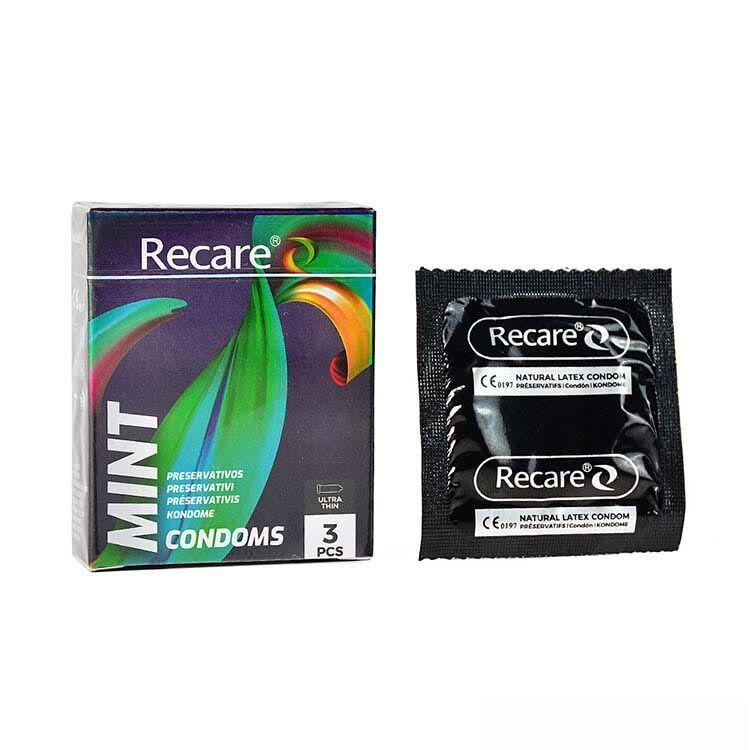 Презервативи Holographic Recare Ultra Thin Mint Condoms ультратонкі з ароматом м'яти 3 шт.