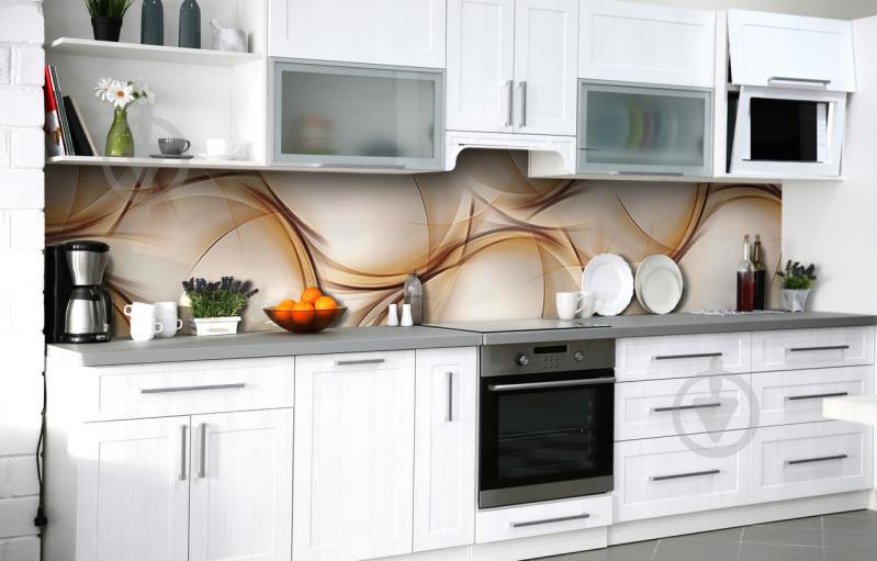 Скинали на кухню Zatarga «Небрежный мазок» 600х2500 мм виниловая 3Д наклейка кухонный фартук самоклеящаяся