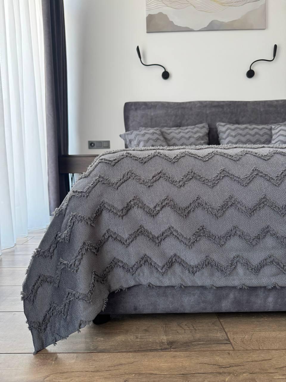 Покрывало Хельга 140x250 см Графитовый (20774-10-140x250cm) - фото 8 Покрывало Хельга 140x250 см Графитовый (20774-10-140x250cm) - фото 8