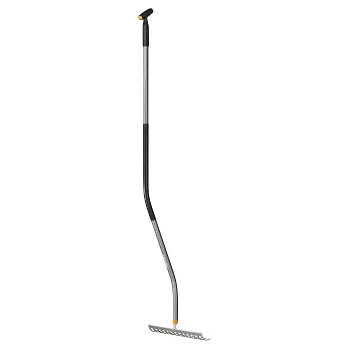 Грабли металлические Fiskars Ergonomic 36 см с эргономичной ручкой 150 см (1077112)