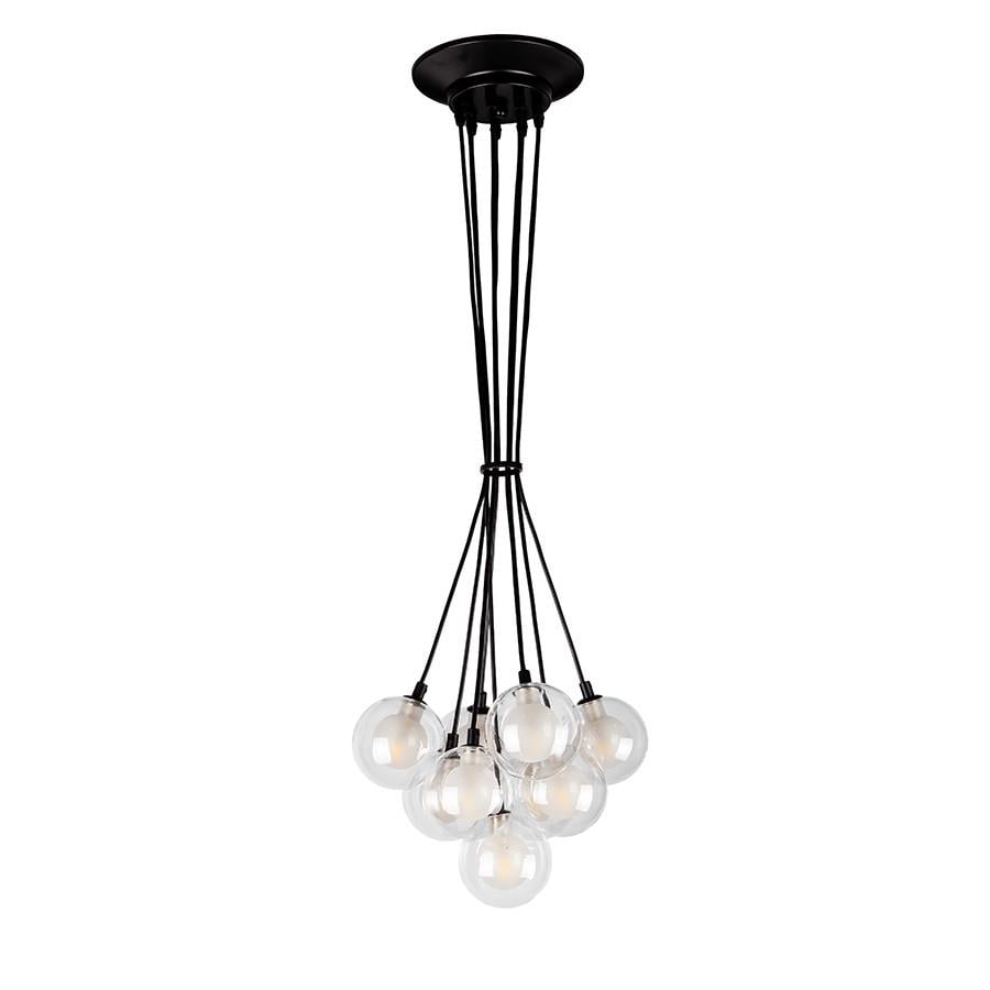 Підвісний світильник пучок 761P100F-9 BK/CLWH Чорний/Прозоро-білий - фото 1 Підвісний світильник пучок 761P100F-9 BK/CLWH Чорний/Прозоро-білий - фото 1