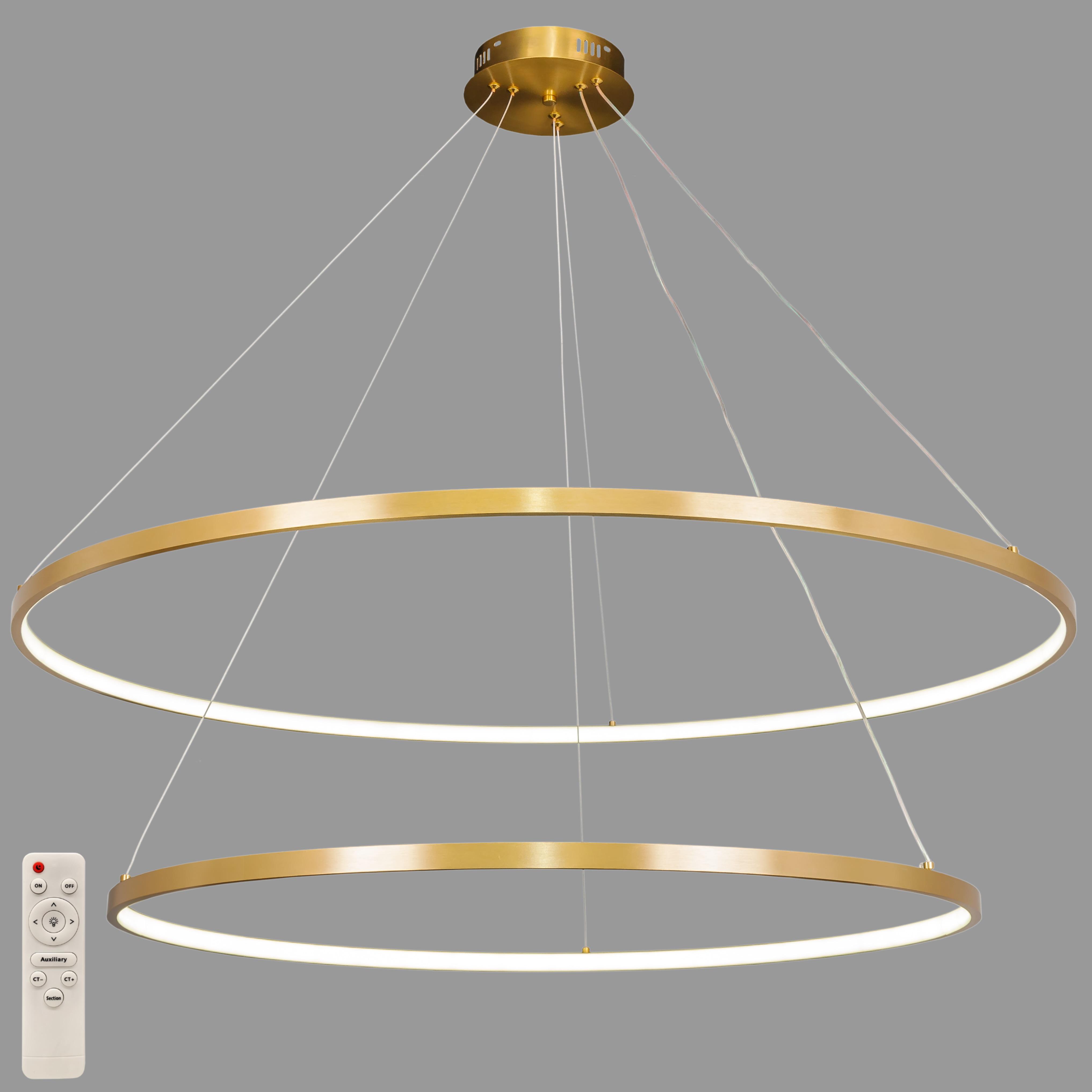 Люстра Circle кольцевая светодиодная двойная 80х100 см Белый (52-9832-2A BRONZE LED 800+1000)