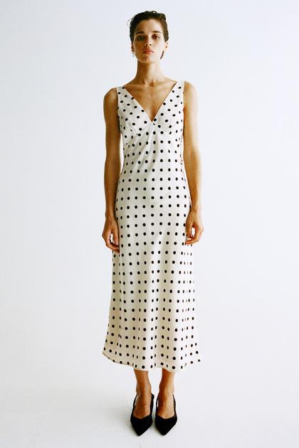 Платье H&M 1240419П в горох XS Белый