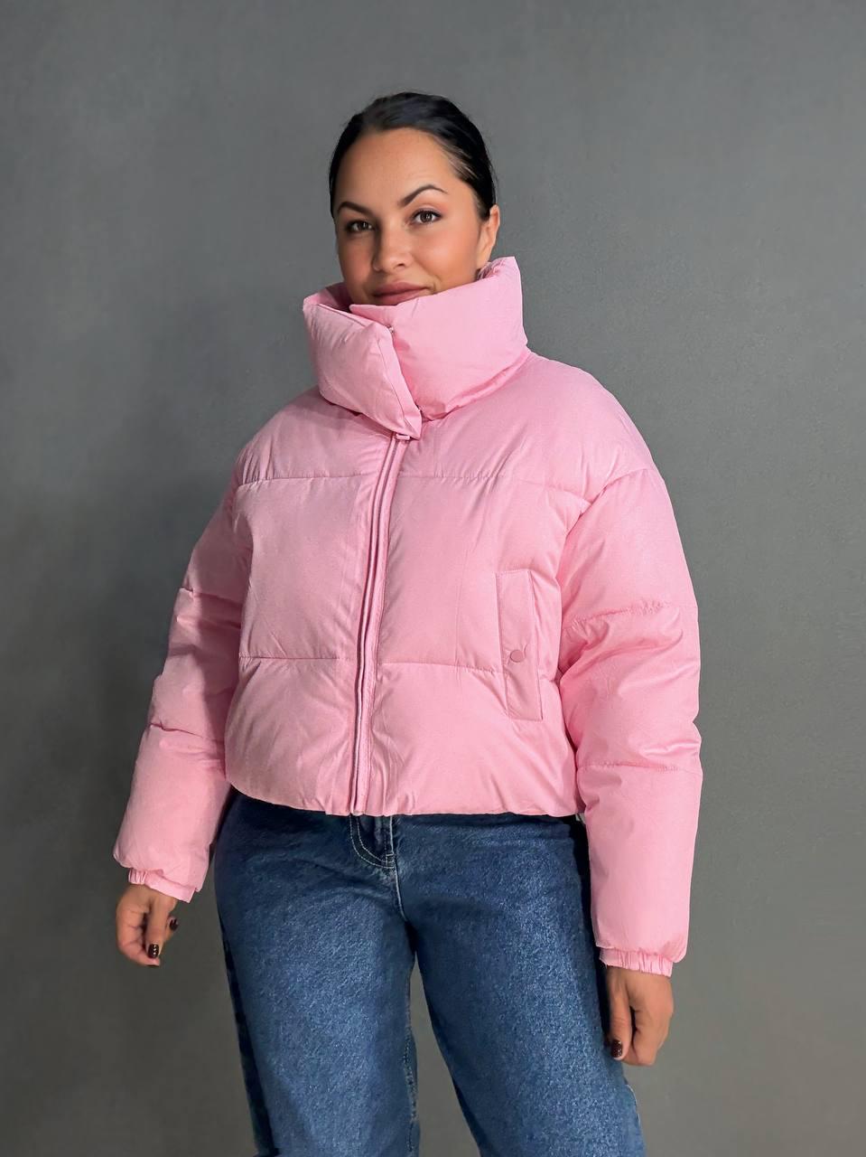 Куртка женская LADY YEP 10043 короткая на молнии с воротником р. 42 Розовый (4823) - фото 1