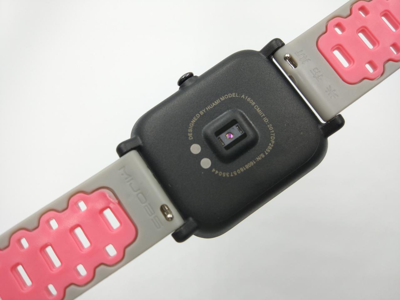 Ремешок для смарт-часов MiJobs Sport силиконовый 20 мм Серый/Розовый (1626P) - фото 5