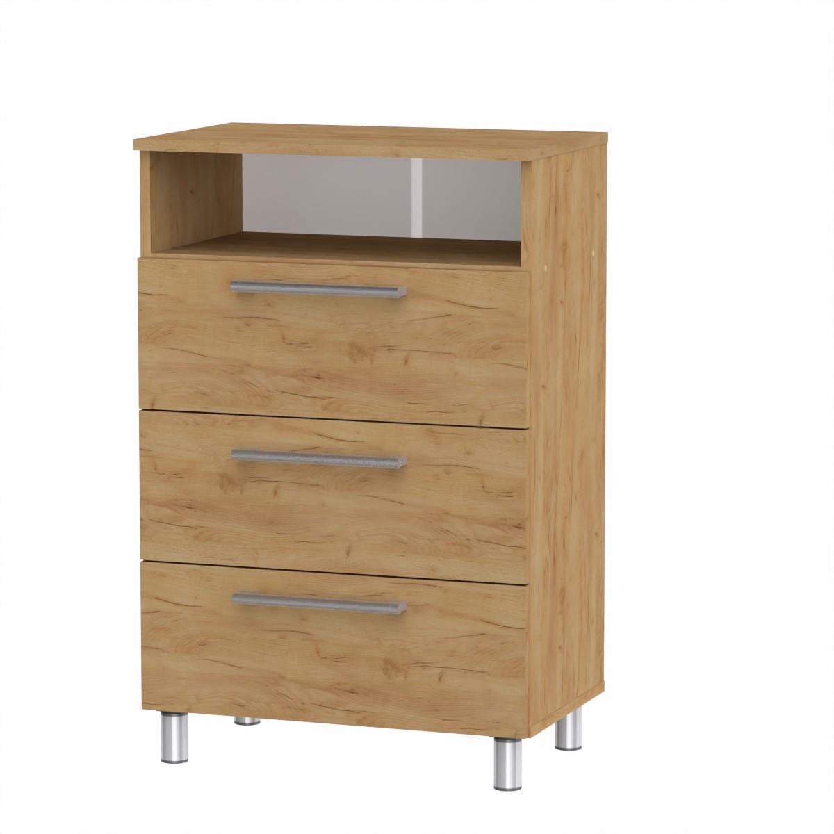 Комод Компанит с 3 ящиками 60х37х92 см Дуб крафт золотой (26920935)
