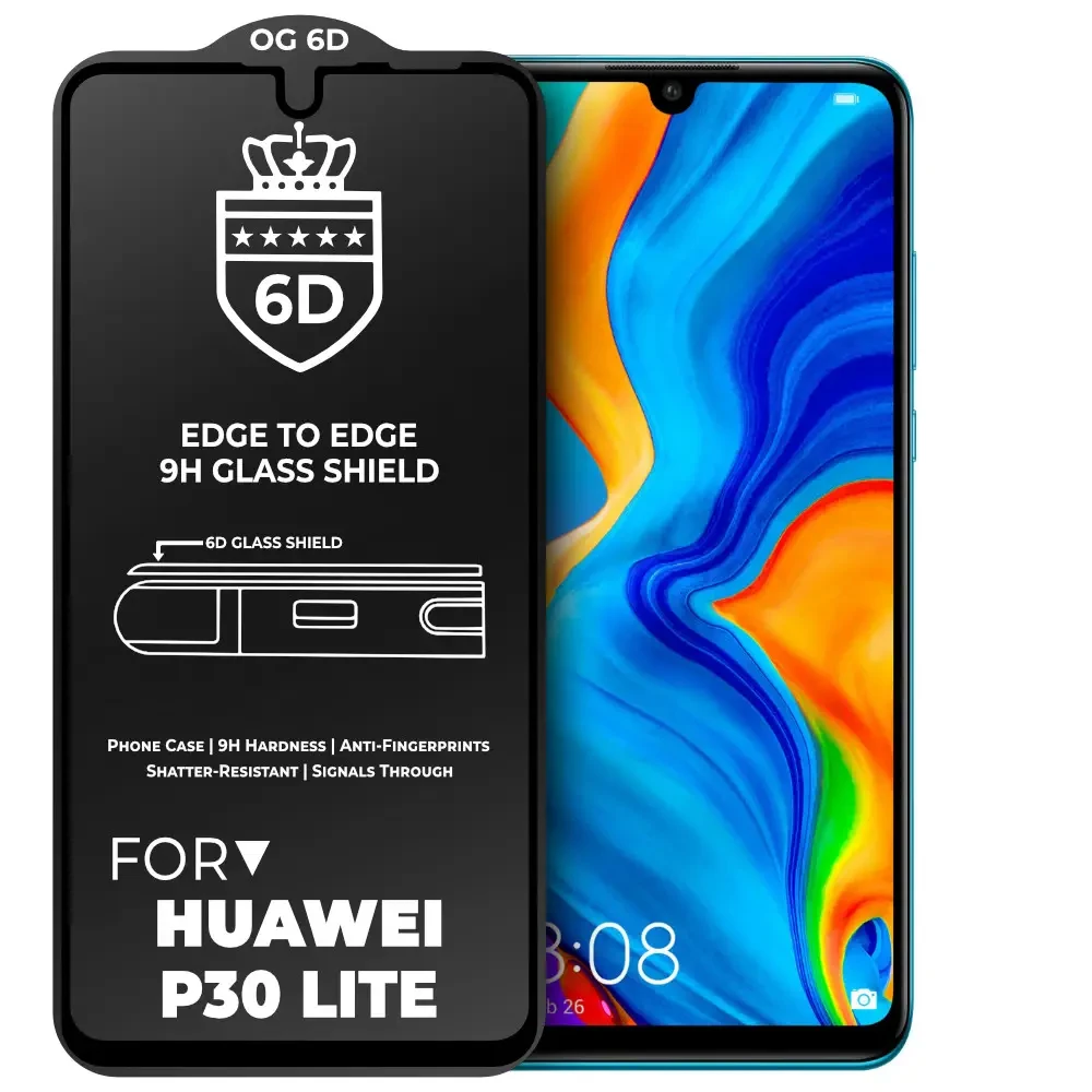 Защитное стекло 6D для Huawei P30 Lite противоударное Защитное стекло 6D для Huawei P30 Lite противоударное