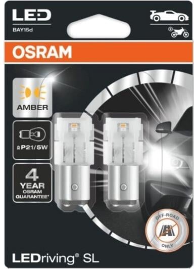 Автолампа P27/7W LEDriving SL 12V 1,3W W2,5x16q блістер 2 шт. (3157DYP02B)