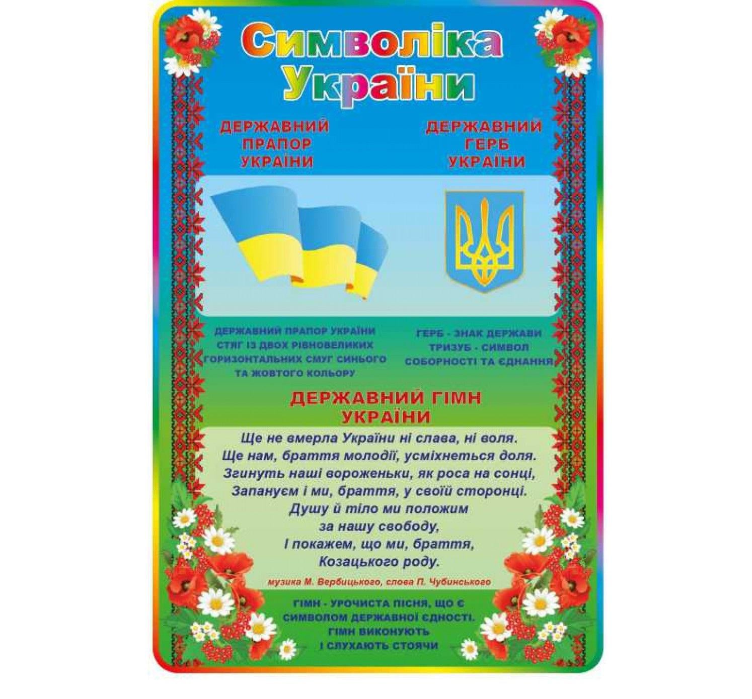 Інформаційний стенд "Символіка України" (д-2893)