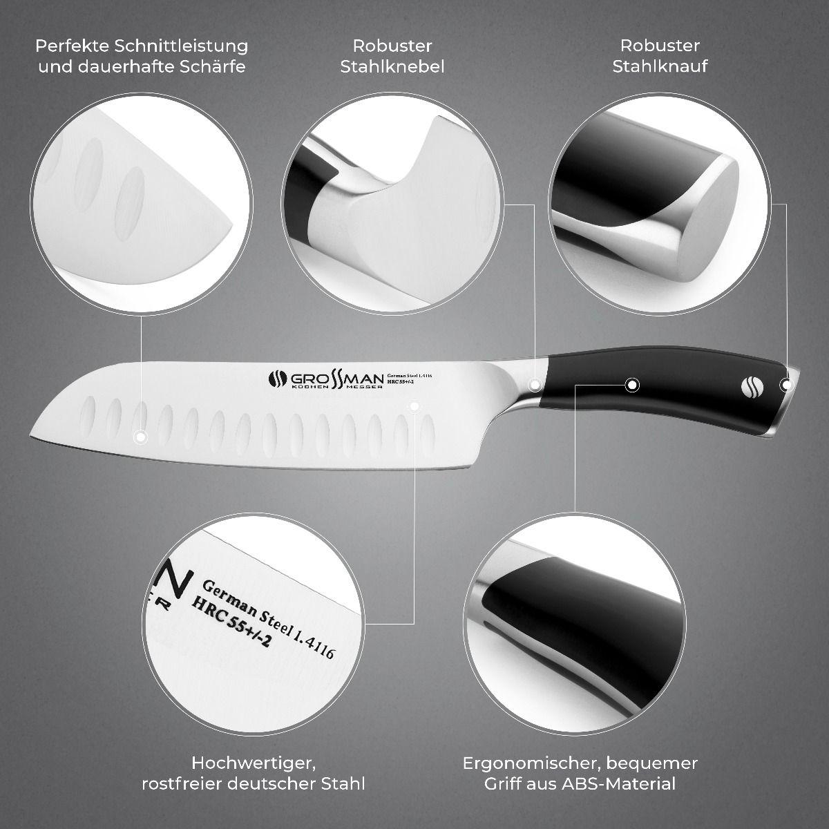 Ніж кухонний сантоку Grossman Professional (26461692) - фото 9