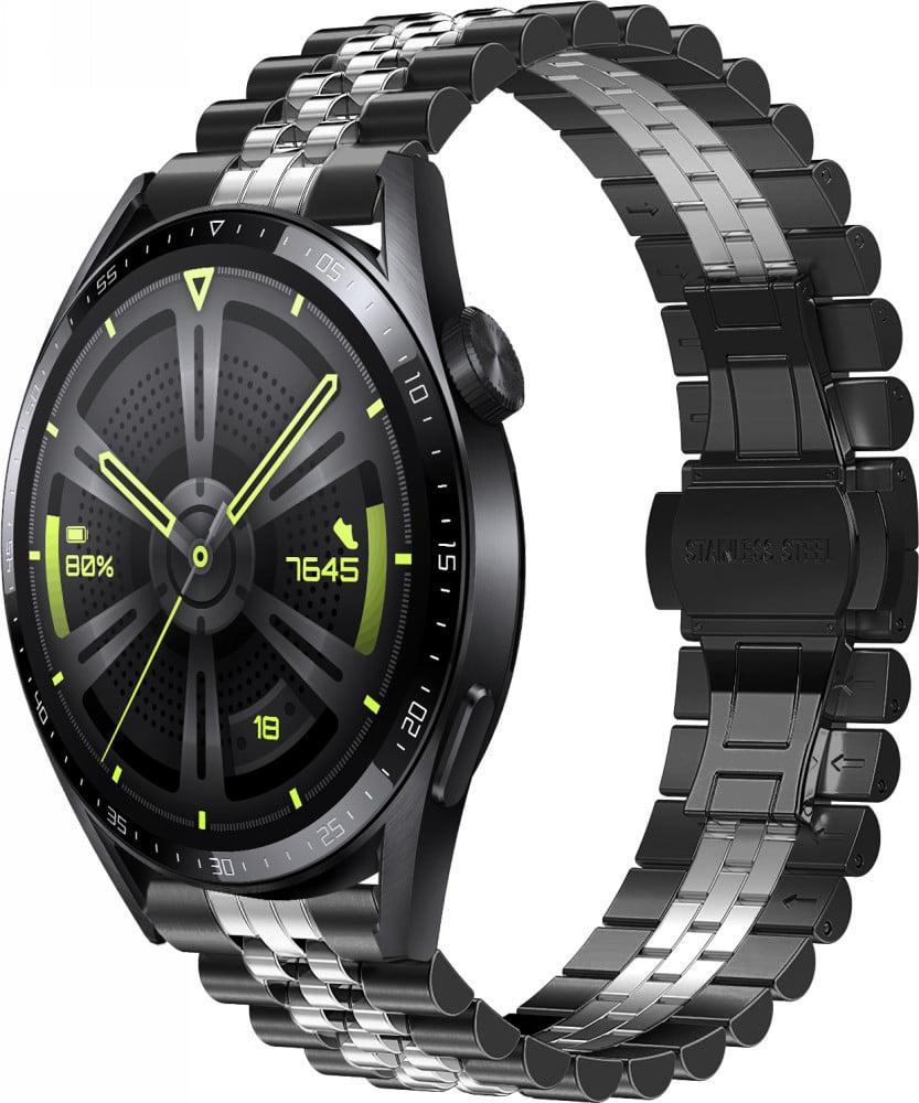 Браслет металевий Stech Line для Huawei Watch GT 4 46 мм Black Silver (38562-03)
