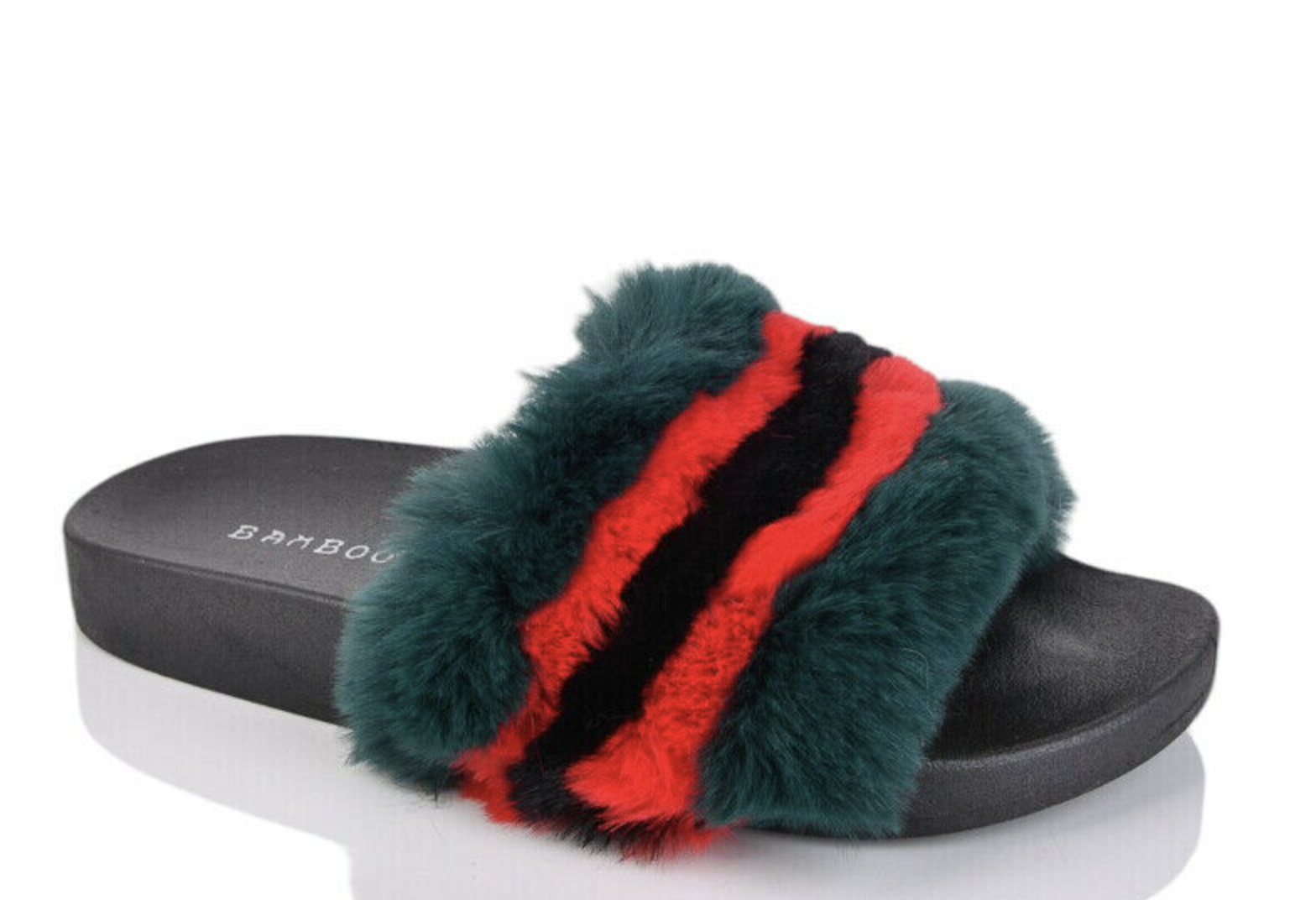 Шлепанцы Bamboo 34013 Полоски р. 40 Зеленый