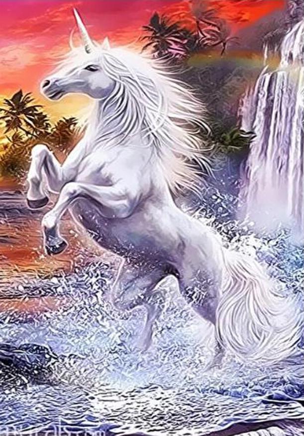 Алмазная мозаика Emerald Craft Единорог и водопад 30x40 см (22028)