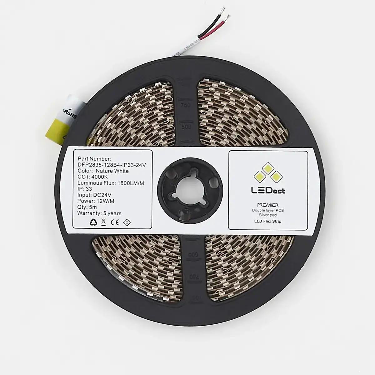 Світлодіодна стрічка LEDest-Leader 12 Вт 4000K 128 шт./м IP33 24В 1800 Лм SMD2835 (239451) Світлодіодна стрічка LEDest-Leader 12 Вт 4000K 128 шт./м IP33 24В 1800 Лм SMD2835 (239451)