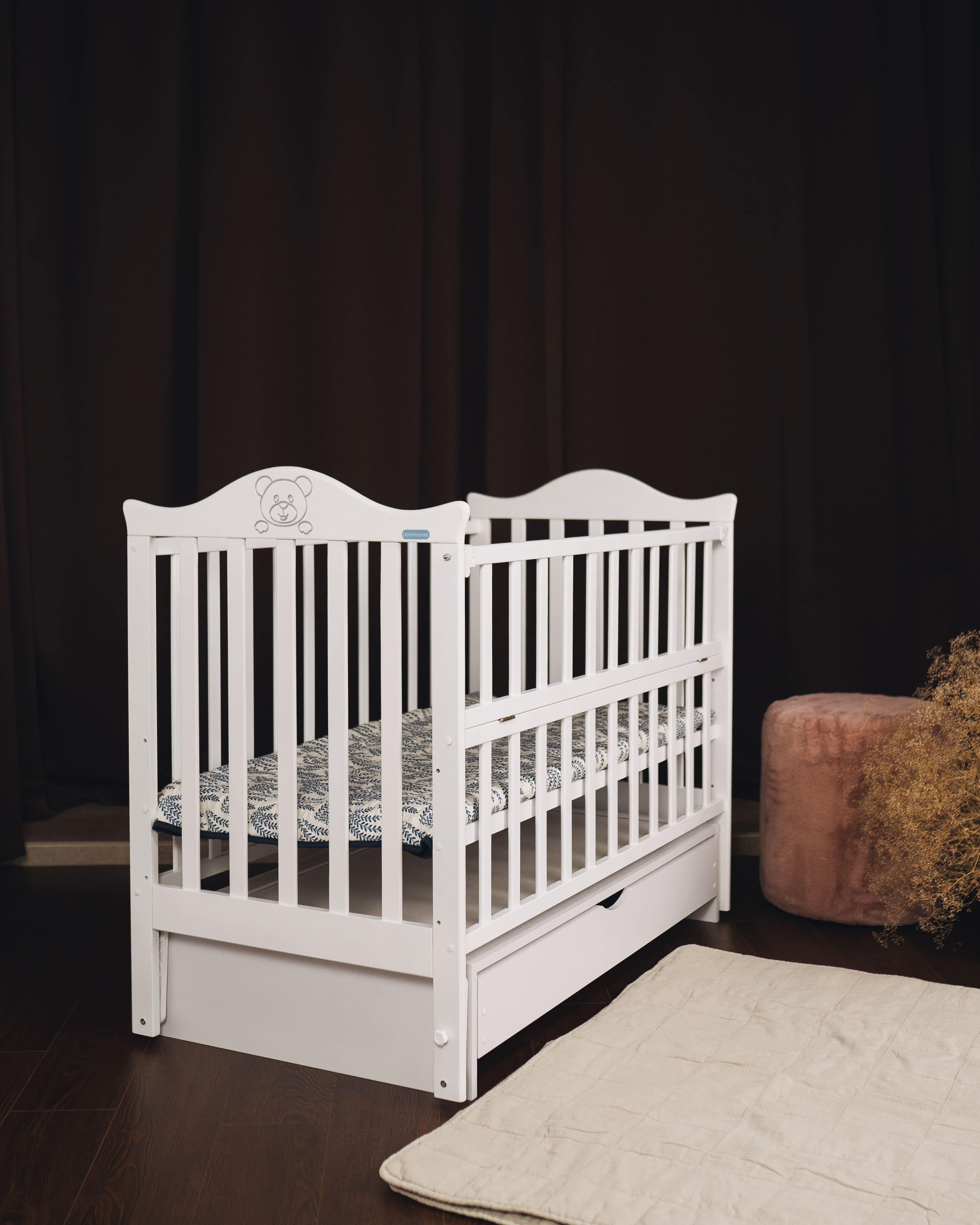 Детская кроватка Dominanta Тедди с ящиком Белый (ЛД 6 БШ) Детская кроватка Dominanta Тедди с ящиком Белый (ЛД 6 БШ)