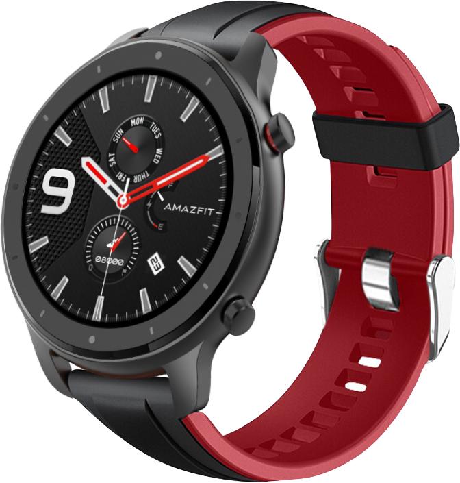 Ремешок Coholl для Amazfit GTR 47 мм Black/Red (16275)