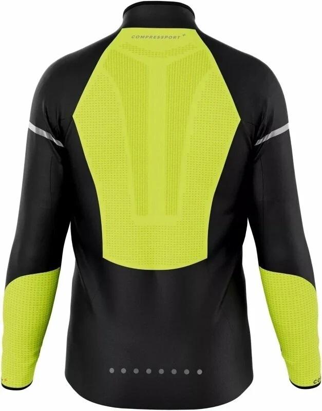 Куртка Compressport Hurricane Windproof Jacket M Flash Black/Fluo Yellow (19100677) - фото 2