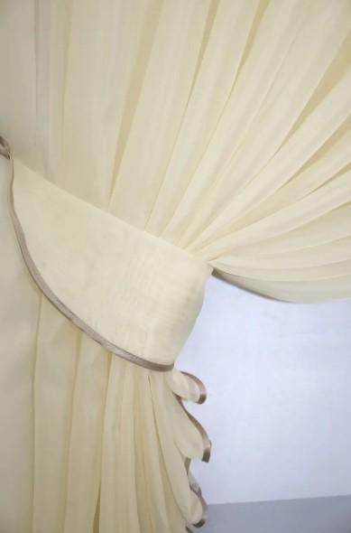 Комплект штор на кухню 330х170 см Бежевый/Голубой (101к) - фото 3 Комплект штор на кухню 330х170 см Бежевый/Голубой (101к) - фото 3