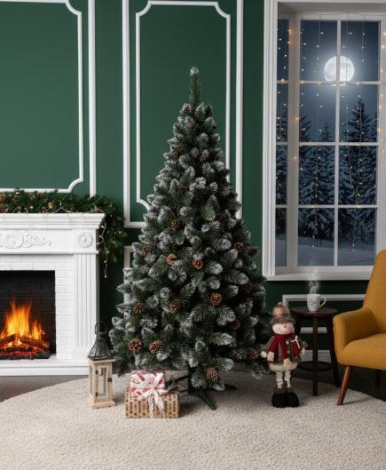 Рождественская елка Лидия белые кончики с шишками 3,0 м (30218724) - фото 3 Рождественская елка Лидия белые кончики с шишками 3,0 м (30218724) - фото 3