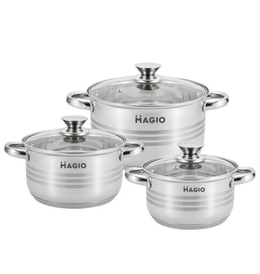 Набор кастрюль Magio MG-1200 из нержавеющей стали 6 предметов Стальной (MG-1200)