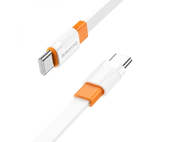 Кабель дата USB Borofone BX89 Union Type-C to Type-C 60W 3A 1 м White/Orange