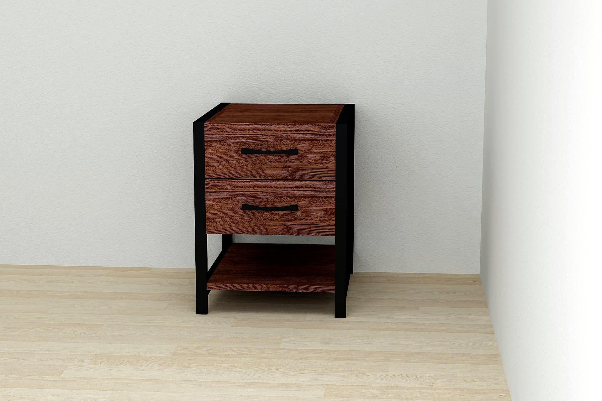 Тумба универсальная Ferrum-decor Вивьен 2/1 ДСП 16 мм 50x41x40 см Черный/Венге (FRD-106191) - фото 3