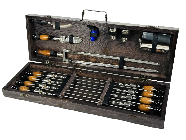 Набір шампурів Скіф у дерев'яному кейсі (10447847) - фото 4 Набір шампурів Скіф у дерев'яному кейсі (10447847) - фото 4