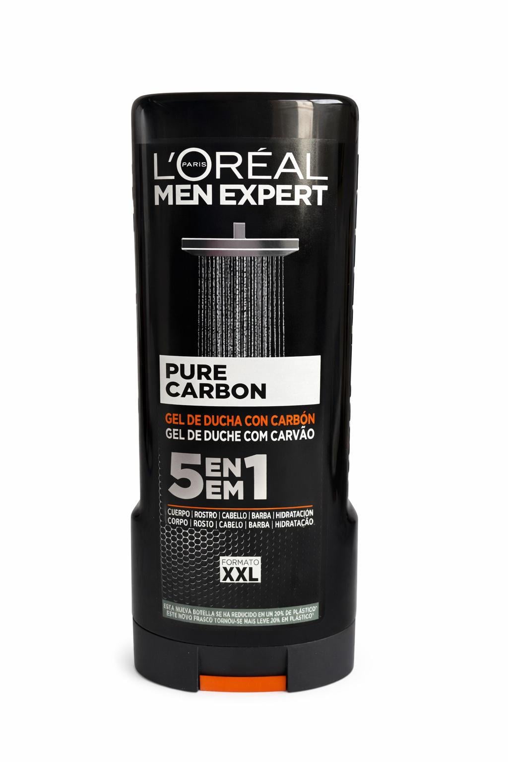 Гель для душа мужской с углем L'Oréal Men Expert Pure Carbon 5в1 XXL 400 мл