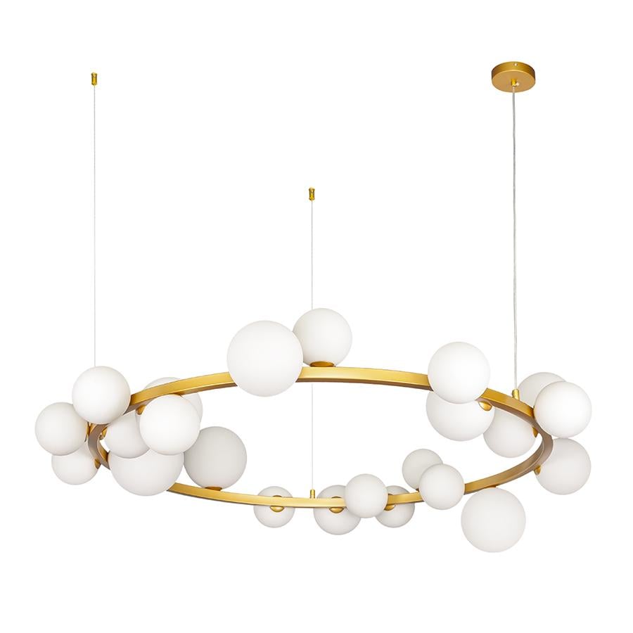 Люстра молекула підвісна кільце Levistella 918LP267-24 DDG/WH плафони білий Золотий