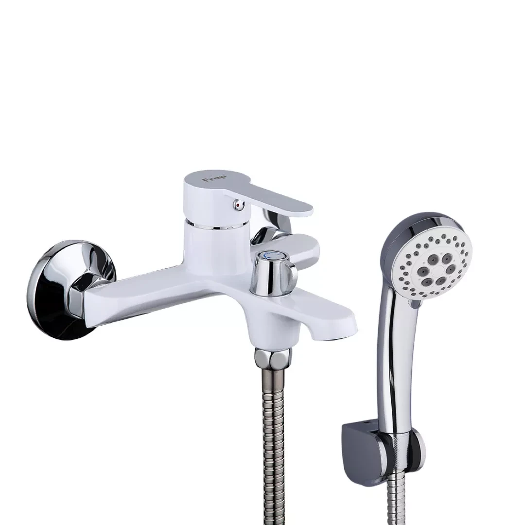 Змішувач для ванни Frap F3241 з душовим гарнітуром Білий/Хром (2465586813) Змішувач для ванни Frap F3241 з душовим гарнітуром Білий/Хром (2465586813)