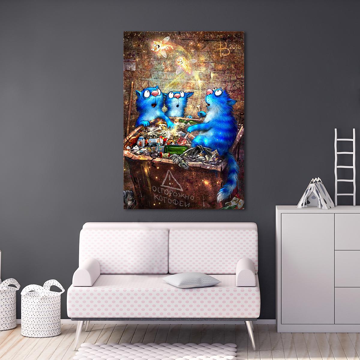 Модульная картина Осторожно котофеи... 1 модуль 50x75 см