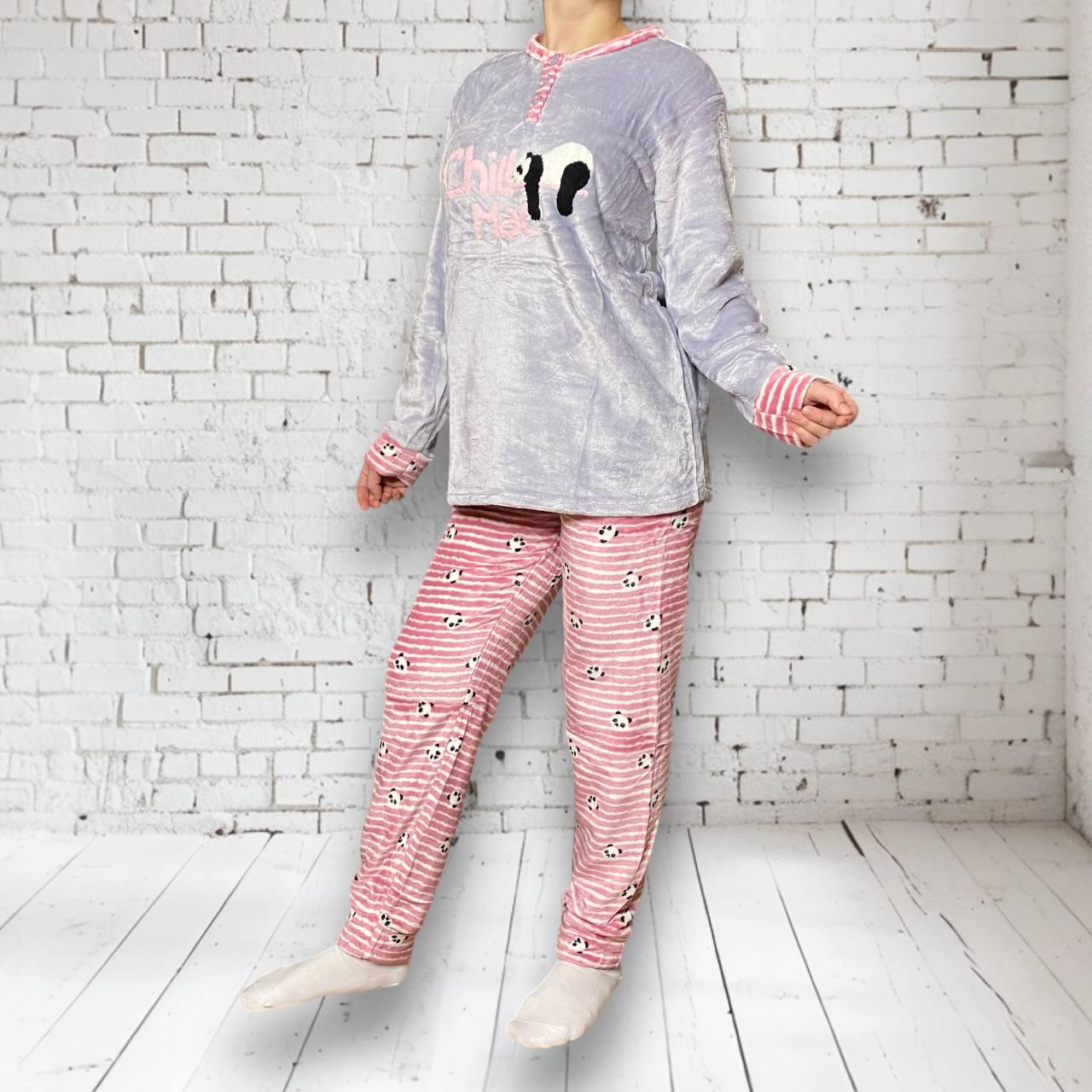 Пижама женская плюшевая Chill Panda XL (X12587) - фото 4 Пижама женская плюшевая Chill Panda XL (X12587) - фото 4