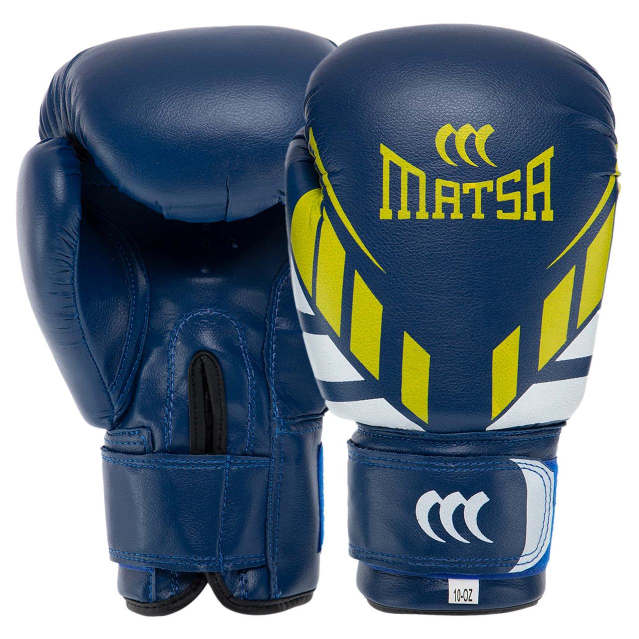 Боксерские перчатки Matsa искусственная кожа 12 oz Синий (MA-7757)