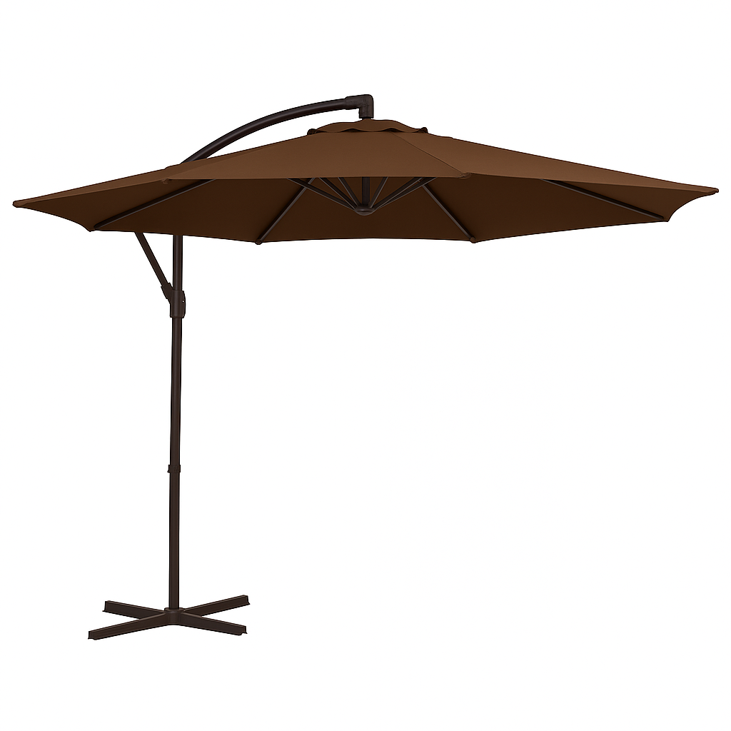 Садова парасолька WCG з поліестеру 160G сталевою рамою регульований кут нахилу з чохлом 3 м Коричневий (W-7011BR1) - фото 3