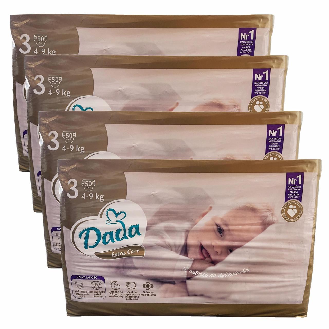 Підгузки дитячі Dada Extra Care 3 Midi 4-9 кг 200 шт. (2388079015)