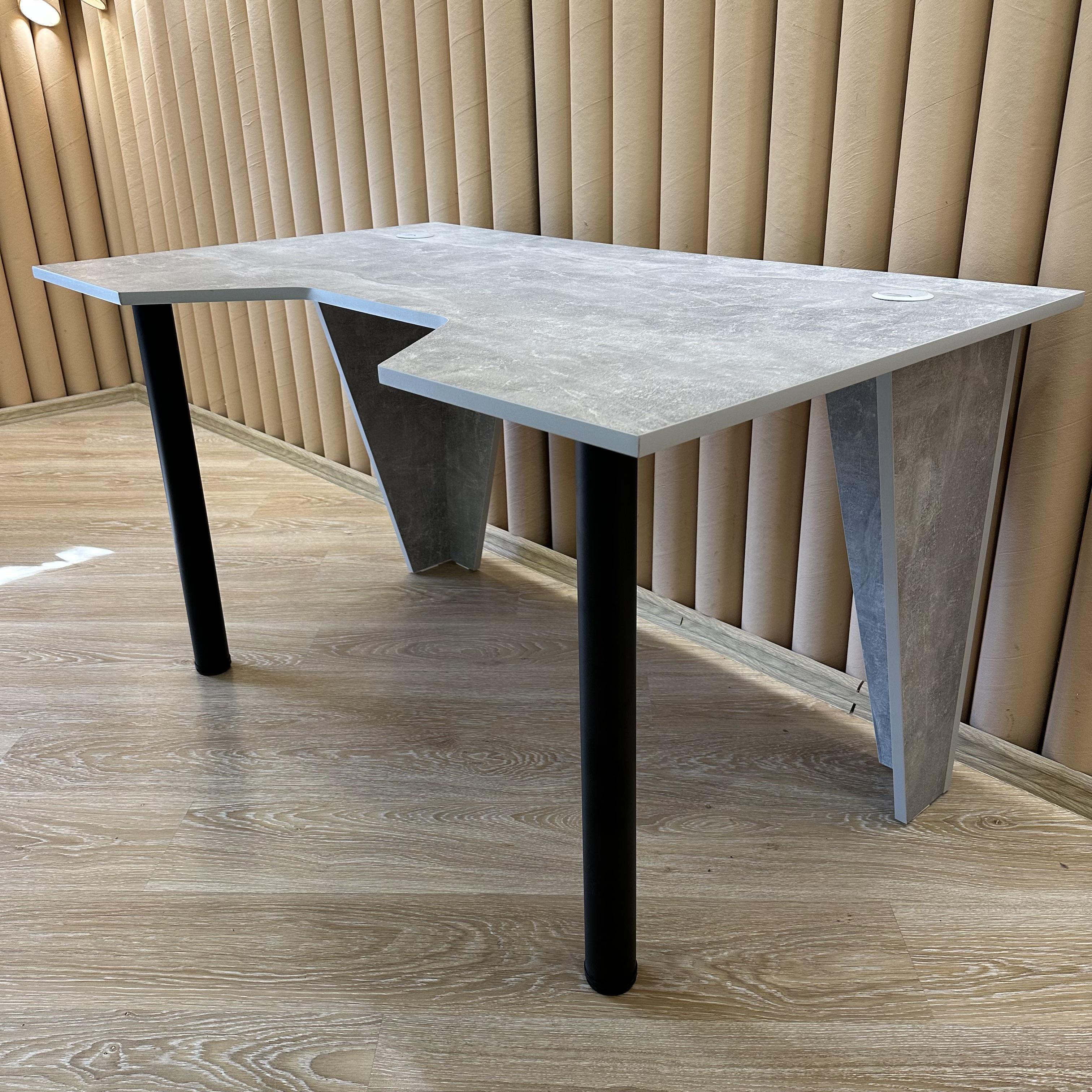 Стол компьютерный геймерский Drom Square Concrete Светло-серый - фото 2 Стол компьютерный геймерский Drom Square Concrete Светло-серый - фото 2