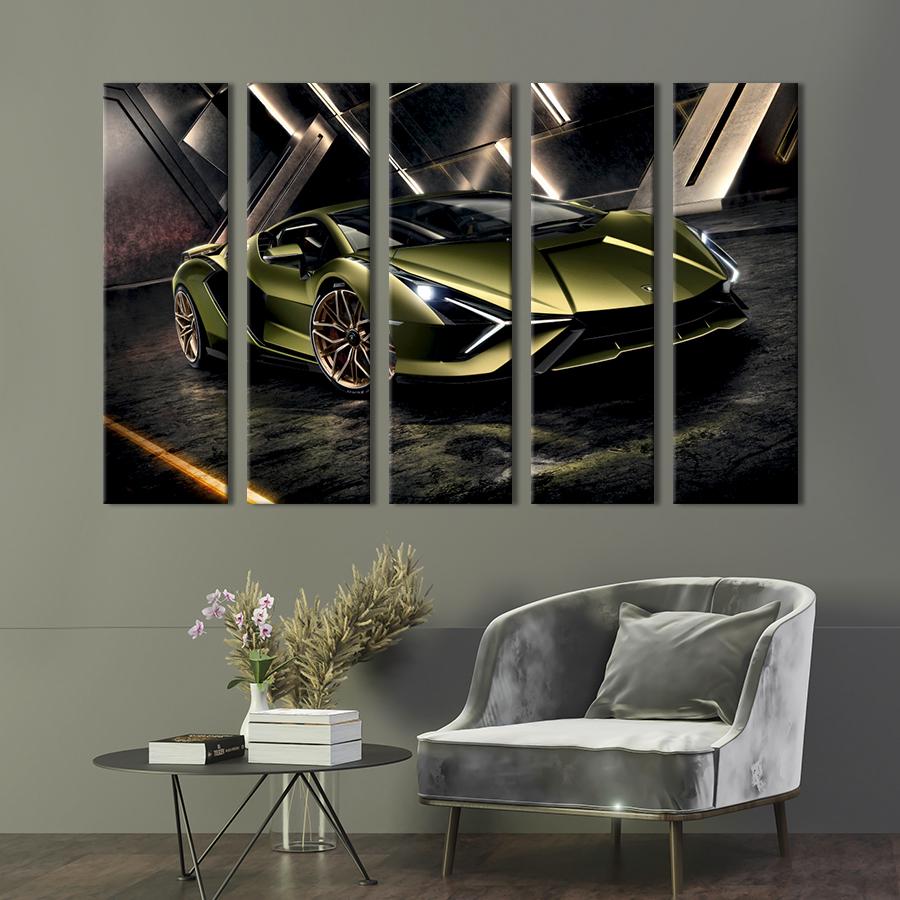 Картина на холсте Брендовое авто Lamborghini 155x95 см (1338-51)