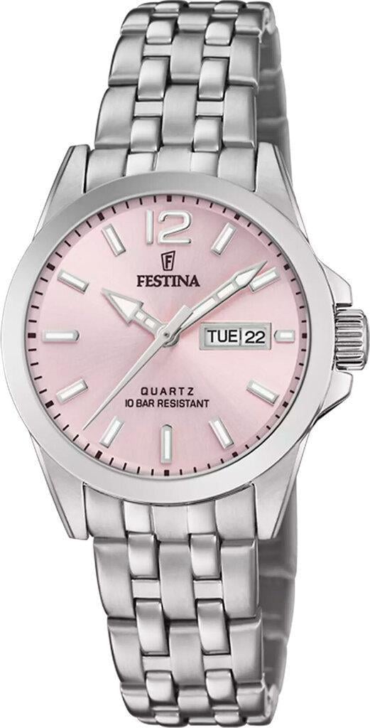 Наручные часы женские Festina F20455/2 Classics со стальным корпусом WR 100 м и розовым циферблатом Наручные часы женские Festina F20455/2 Classics со стальным корпусом WR 100 м и розовым циферблатом